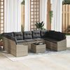 vidaXL Gartensofa-set mit Speicher Hellgrau Poly-Rattan