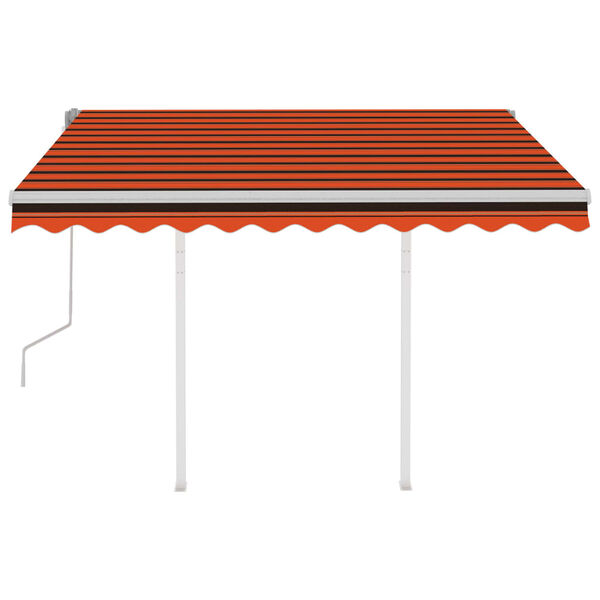 vidaXL Markise Manuell Einziehbar mit Pfosten 3,5x2,5 m Orange & Braun