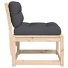 vidaXL Gartensofas mit Kissen 2 Stk. Massivholz Kiefer