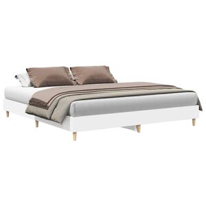 vidaXL Bettgestell ohne Matratze Wei&szlig; 160x200 cm Holzwerkstoff