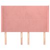 vidaXL Kopfteil mit Ohren Rosa 147x16x118/128 cm Samt