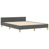 vidaXL Bettgestell mit Kopfteil Dunkelgrau 140 x 190 cm Stoff