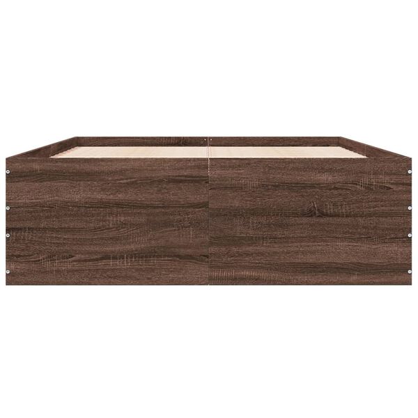vidaXL Bettgestell Braun Eichen-Optik 120x190 cm Holzwerkstoff