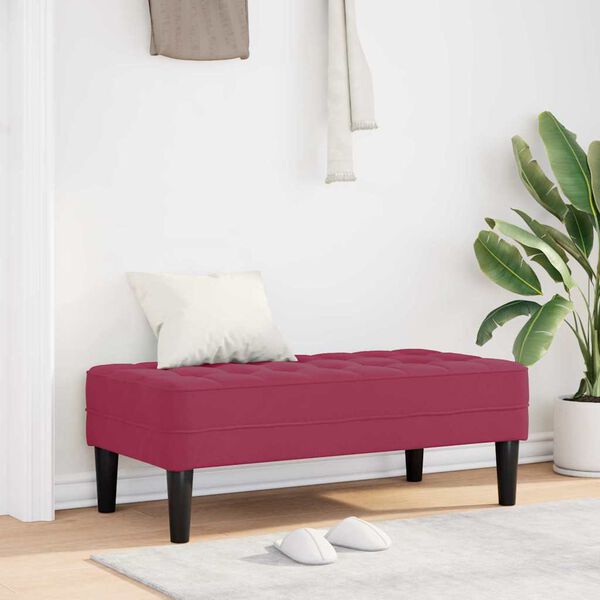 vidaXL Bank mit Kissen Weinrot 113 x 57 x 39 cm Samt