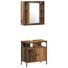 vidaXL Badezimmerm&ouml;bel-Set mit Regal 4 pcs Altholz Holzwerkstoff