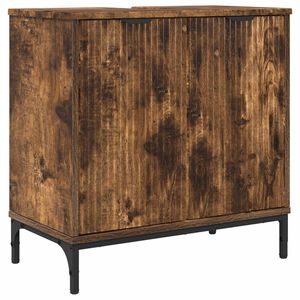 vidaXL Waschbeckenschrank Ger&auml;ucherte Eiche 60,5 x 33,5 x 61 cm