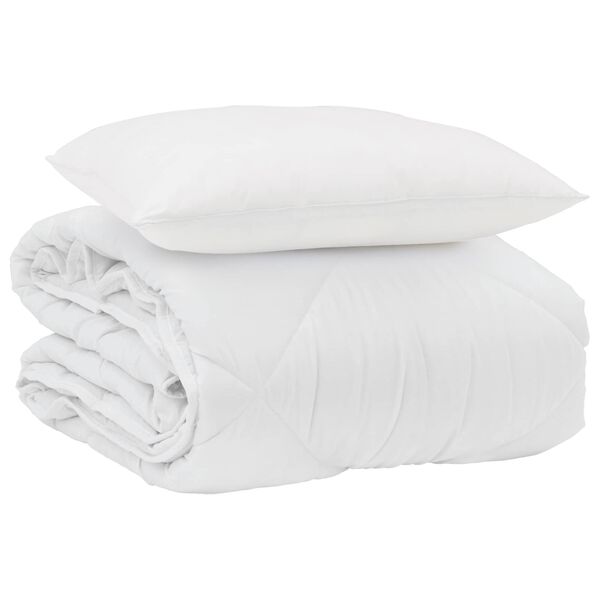 vidaXL Sommerdecke mit Kissen 2 pcs Wei&szlig; Mikrofaser