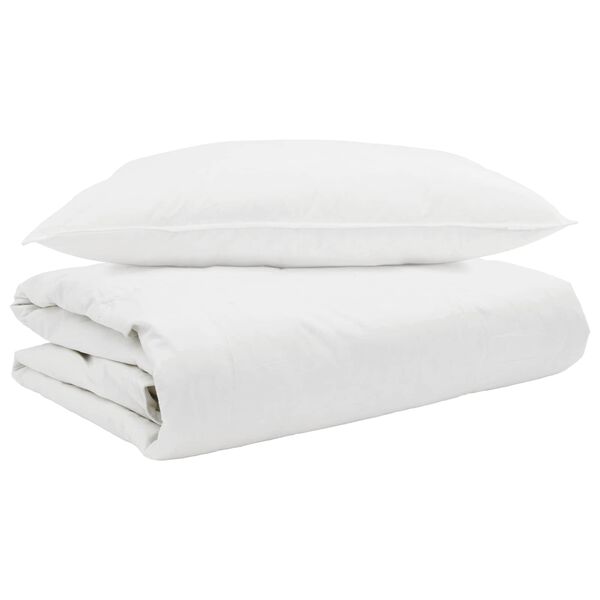 vidaXL Sommerdecke mit Kissen 2 pcs Wei&szlig; Daunenfeder