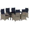 vidaXL Garten Essgruppe mit Kissen 7 pcs Grau Poly-Rattan