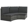 vidaXL 4-tlg. Garten-Lounge-Set mit Auflagen Poly Rattan Grau