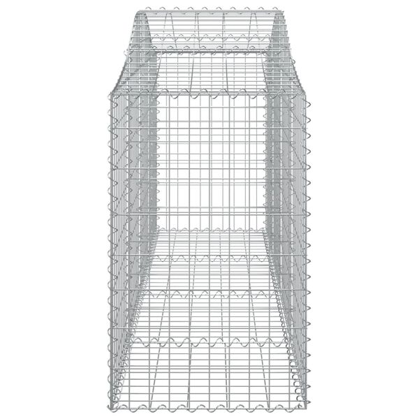 vidaXL Gabione mit Hochbogen 200x50x80/100 cm Verzinktes Eisen