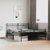 vidaXL Metallbett ohne Matratze mit Fu&szlig;teil Schwarz 160x200 cm
