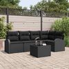 vidaXL Sofa Set mit Kissen Schwarz Polyester