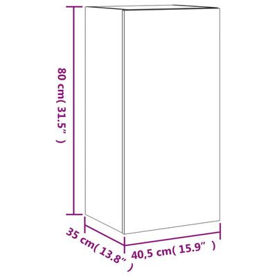 vidaXL TV-Wandschrank mit LED-Leuchten Weiß 40,5x35x80 cm