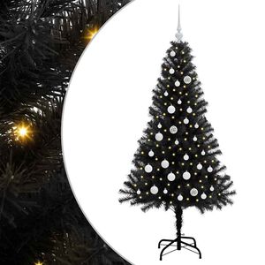 vidaXL Weihnachtsbaum mit 150 LEDs mit St&auml;nder Schwarz 150 cm PVC