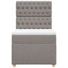 vidaXL Boxspringbett mit Matratze Taupe 100x200 cm Stoff