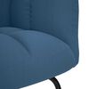 vidaXL Schaukelstuhl mit Fu&szlig;hocker Blau Stoff