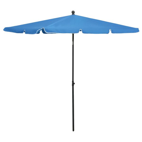 vidaXL Sonnenschirm mit Mast 210x140 cm Azurblau
