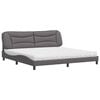 vidaXL Bett mit Matratze "Hvar" Grau 200x200 cm Kunstleder