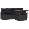 vidaXL Garten-Sofa-Set mit Speicher 5 pcs Schwarz Poly Rattan