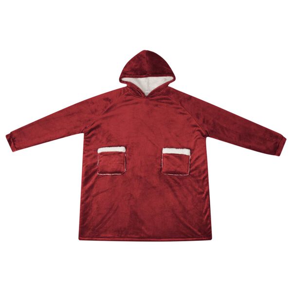vidaXL Decken-Hoodie Bordeauxrot L Fleece und Flanell