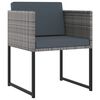 vidaXL 13-tlg. Garten-Essgruppe mit Kissen Poly Rattan Grau