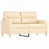 vidaXL 2-tlg. Sofagarnitur mit Kissen Creme Stoff