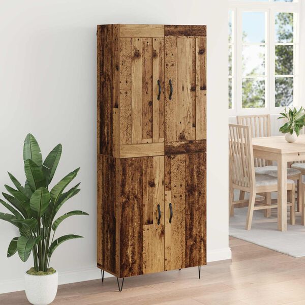 vidaXL Highboard Altholz 69,5 x 34 x 180 cm Holzwerkstoff