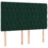 vidaXL Boxspringbett mit Matratze Dunkelgr&uuml;n 140x200 cm Samt