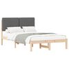 vidaXL Bettgestell mit gepolstertem Kopfteil Dunkelgrau 120 x 190 cm