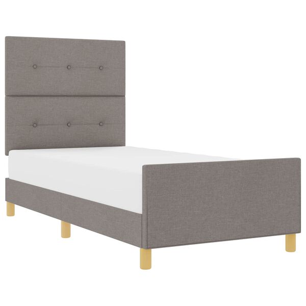vidaXL Bettgestell mit Kopfteil Taupe 80 x 200 cm Stoff