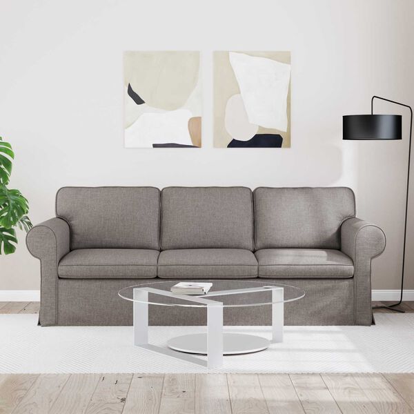 vidaXL Sofa Taupe Gesamtabmessungen: 215 x 82 x 80 cm (B x T x H) Samt