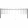vidaXL Gartenzaun mit Speerspitze Stahl 337 x 80 cm Schwarz