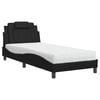 vidaXL Bett "Viana" mit Matratze Schwarz 90x190 cm Kunstleder