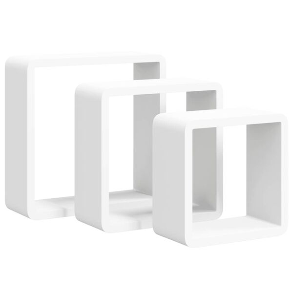 vidaXL W&uuml;rfelregale 3 Stk. Wei&szlig; MDF