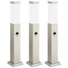 vidaXL Pollerleuchten mit Sensor 3 Stk. 50 cm Edelstahl IP44
