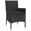 vidaXL 9-tlg. Garten-Essgruppe mit Kissen Schwarz Poly Rattan