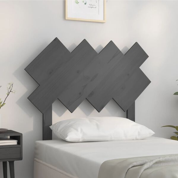 vidaXL Kopfteil Grau 92x3x81 cm Massivholz Kiefer