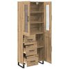 vidaXL Highboard 2 pcs Artisan-Eiche Engineered Wood und Glas