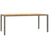 vidaXL 7-tlg. Garten-Essgruppe mit Kissen Grau Poly Rattan