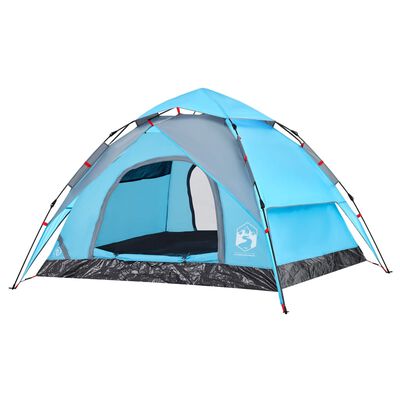 vidaXL Kuppel-Campingzelt 3 Personen Blau Quick Release