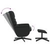 vidaXL Massagesessel mit Fu&szlig;hocker Schwarz Kunstleder