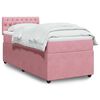 vidaXL Boxspringbett mit Matratze Rosa 90x190 cm Samt
