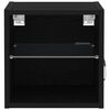 vidaXL LED Wand Nachttischschrank mit Schwarz Holzwerkstoff