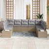 vidaXL Gartensofa-set mit Kissen 9 pcs Beige Poly-Rattan