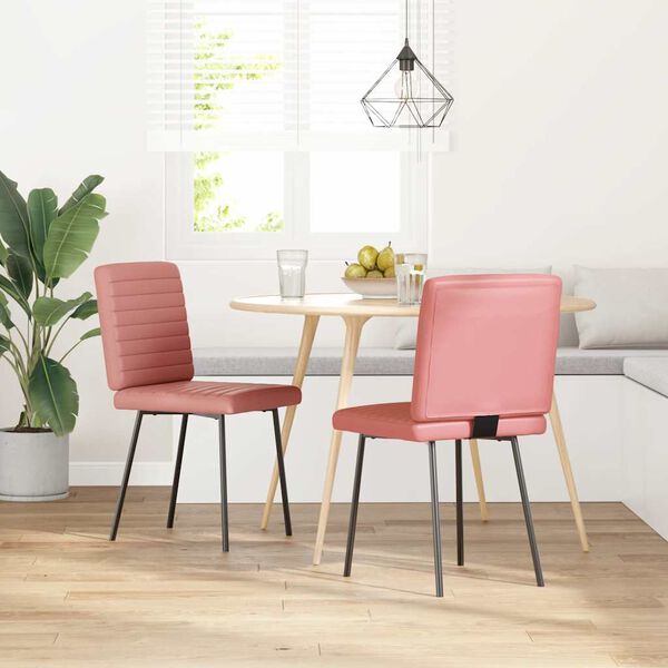 vidaXL Esszimmerst&uuml;hle 2 Stk. Rosa Kunstleder