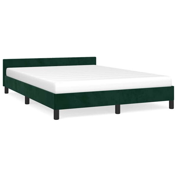vidaXL Bettgestell ohne Matratze Dunkelgr&uuml;n 140x190 cm Samt