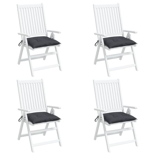 vidaXL Stuhlkissen 4 Stk. Anthrazit 40x40x7 cm Oxford-Gewebe