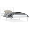 vidaXL Bettgestell mit Kopf- und Fu&szlig;teil Metall Wei&szlig; 107x203 cm