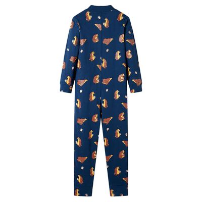 Kinder-Schlafanzug Einteiler Jeansblau 116